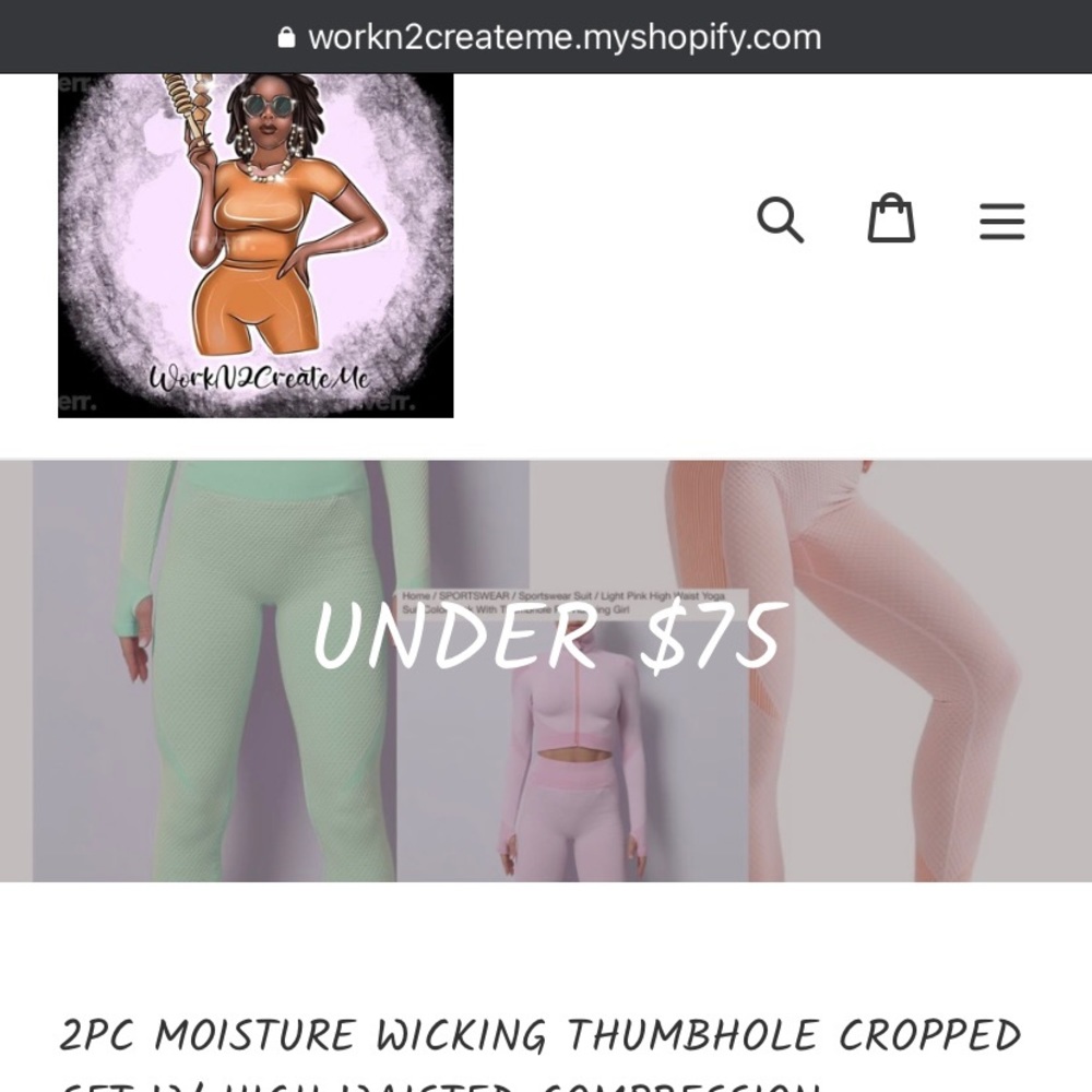 2 PC THUMBHOLE ACTIVEWEAR SETS W/ CROP TOPS